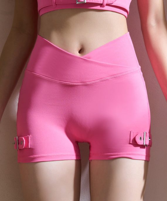 Beautiful Rose High Waist Patchwork Workout Gym Shorts Legging