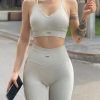 Beautiful White Sports Bra And Leggings Set Suit Athletic Leggings