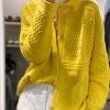 Beautiful Yellow O Neck Button Knit Sweaters Coat Fall