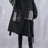 Beautiful Black Cotton Clothes Women Patchwork Oversized Side Open Dress