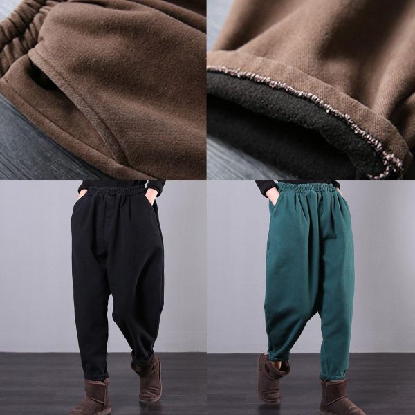 Beautiful black women pants plus size elastic waist pockets Work harem pants - Image 5