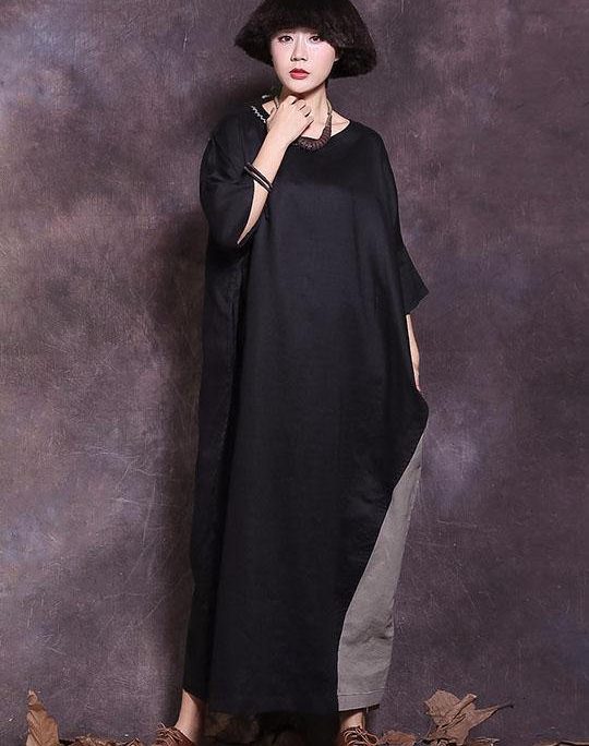 Beautiful half sleeve cotton clothes Women Tutorials black Traveling Dress summer