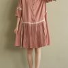 Beautiful lapel Cinched chiffon Indian Wardrobes pink tops Summer