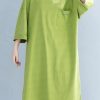 Beautiful o neck half sleeve Cotton tunic pattern Work green Dress