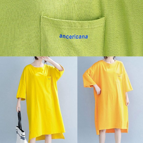 Beautiful o neck half sleeve Cotton tunic pattern Work green Dress - Image 5