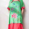 Beautiful o neck patchwork cotton linen quilting dresses Inspiration green embroidery Dress summer