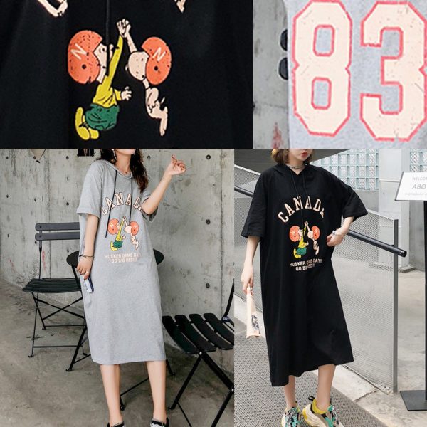 Beautiful o neck short sleeve cotton clothes fine Runway black long Dresses Summer - Image 5