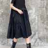 Beautiful o neck Cinched Cotton summer clothes For Women Shape black Dress