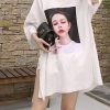 Beautiful side open cotton box top Fabrics white shirts summer