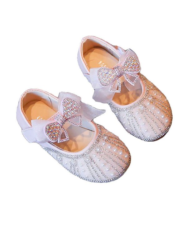 Beige Baby Girls Princess Shoes Bow Zircon Nail Bead - Image 5