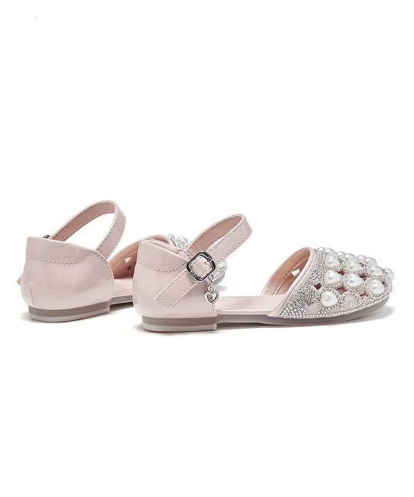 Beige Buckle Strap Nail Bead Zircon Best Baby Girls Sandals For Walking - Image 5