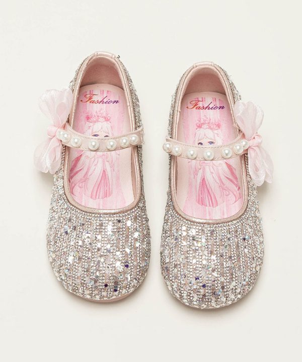 Beige Girls' Princess Shoes 2025 New Soft Bottom Zircon - Image 5