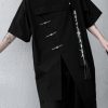 Black Front Open Loose Cotton Shirt Men Embroideried Summer
