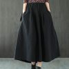 Black Jacquard Patchwork Loose A Line Skirt Spring
