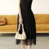 Black Tulle Patchwork A Line Sleeveless Fall Dress