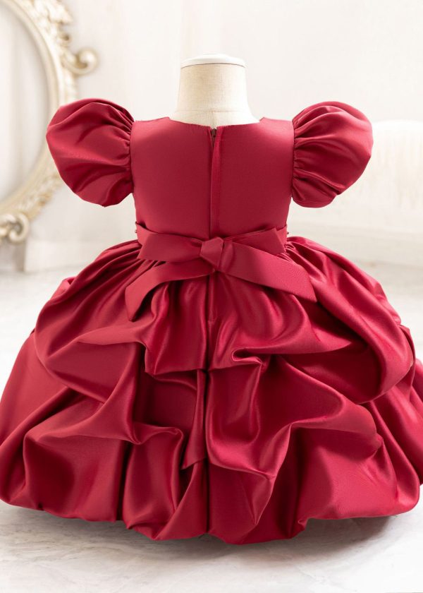 Bohemian Red Cinched Patchwork Zircon Kids Vacation Maxi Dresses Summer - Image 3