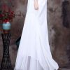 Bohemian White O-Neck asymmetrical design Chiffon Cloak Dress Batwing Sleeve