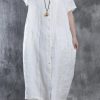 Bohemian linen Robes Omychic Women summer loose fit retro linen maxi dress