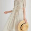 Boho Beige Print Chiffon asymmetrical Design Summer Maxi Dresses