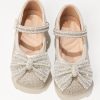 Boho Beige Zircon Buckle Strap Kids Flat Feet Shoes