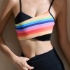 Boho Rainbow Asymmetrical Patchwork Gymshark Bra