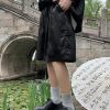 Boutique Black Pockets Print Ice Silk Men Beach Shorts Summer