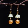 Boutique Champagne Pearl Chic Jade Drop Earrings