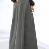 Boutique Grey High Waist Pockets Wide Leg Pants Spring