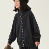Boutique Grey Thick Patchwork Button Cotton Knit Kids Cardigans Spring