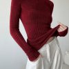 Boutique Mulberry High Neck Knit Pullover Spring