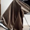 Brown Lace Up Velour Men Wide Leg Pants Elastic Waist Spring