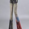 Casual Asymmetrical Tie Dye Denim Bell-bottom Trousers Spring