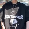 Casual Black O Neck Letter Cotton Men T Shirts Summer
