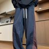 Casual Black Oversized Patchwork Drawstring Pants Men Apparel Spring