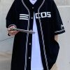 Casual Black V Neck Letter Button Cotton Mens Men T Shirt Half Sleeve