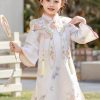 Casual Champagne Side Open Tassel Girls Holiday Long Dress Flare Sleeve