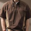 Casual Coffee Zip Up Patchwork Cotton Mens Polo Shirts Summer