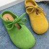 Casual Comfy Green Suede Splicing Slippers Lace Up