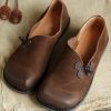 Casual Flat Shoes Brown Faux Leather Loafer Shoes