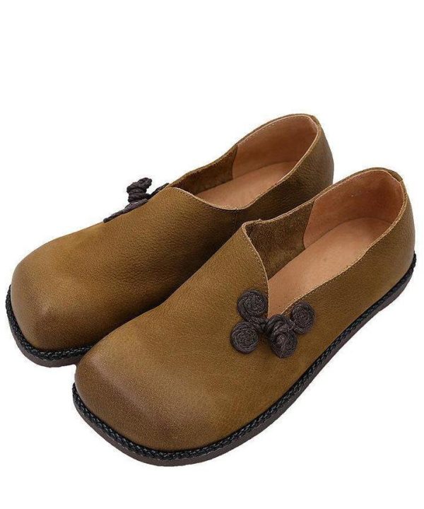Casual Flat Shoes Brown Faux Leather Loafer Shoes - Image 4