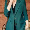 Casual Green Peter Pan Collar Patchwork Cotton Coats Spring