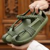 Casual Hollow Out Splicing Sandals Army Green