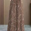 Casual Khaki Pockets Print Elastic Waist Ice Silk Pants Summer
