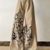 Casual Khaki Print High Waist Cotton Wide Leg Pants Summer