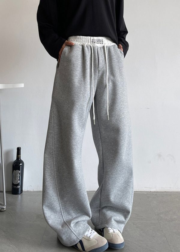 Casual Navy Pockets Drawstring Cotton Men Pants Spring - Image 2