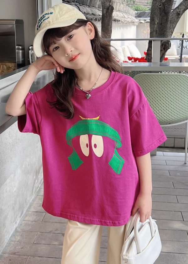 Casual Rose Print Girls Tops Summer - Image 2