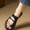 Casual Splicing Hollow Out Black Flip Flops Slide Sandals