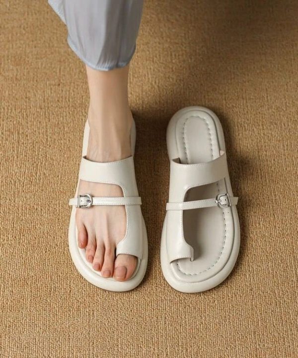 Casual Splicing Hollow Out Black Flip Flops Slide Sandals - Image 2