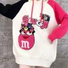 Casual White Hooded Cartoon Print Knit Top Spring