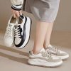 Casual White Splicing Lace Up Platform High Wedge Heels Shoes